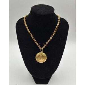 Lauren Conrad Gold Tone Chain Necklace Crest Medallion Pendant